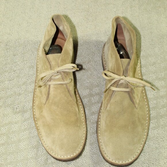 J Crew MacAlister Suede Chukka Boots Mens 12 Made In Italy Tan Lace-Up Casual - Picture 2 of 7